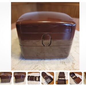 The Jewel Kit VTG '80s Foldable Brown Plastic Travel "The Jewel Kit" Box Retro